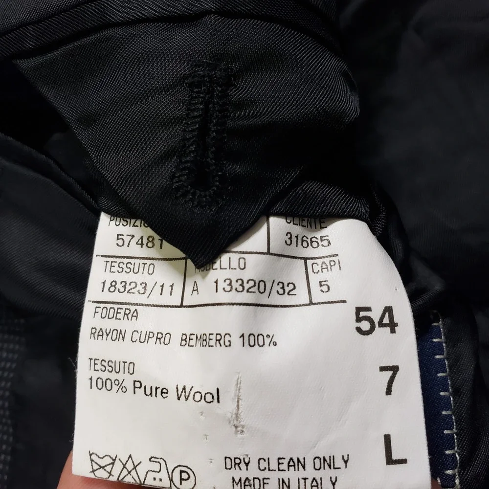 Canali Mens Blazer Sport Coat 54L US 44L Black Birdseye Super 120s Wool Italy